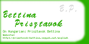 bettina prisztavok business card